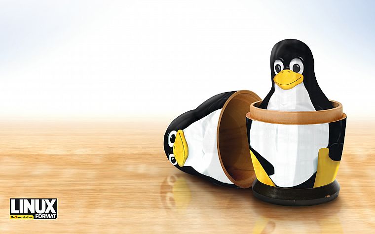 Linux, смокинг, пингвины - обои на рабочий стол