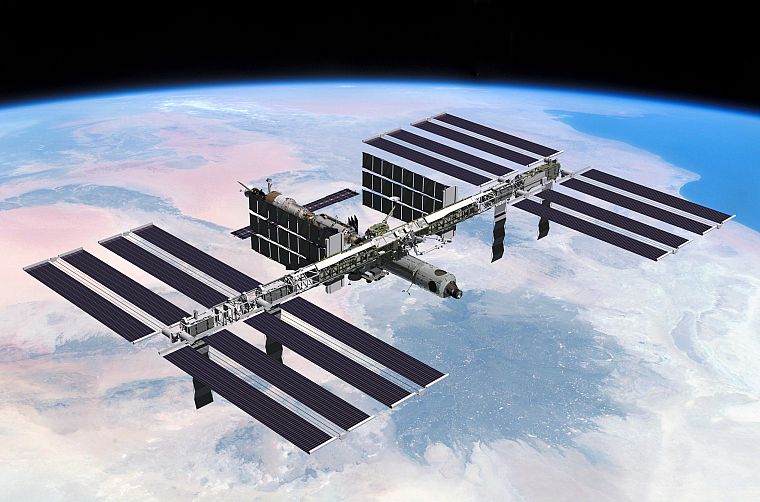 Земля, Международная космическая станция, космическая станция - обои на рабочий стол