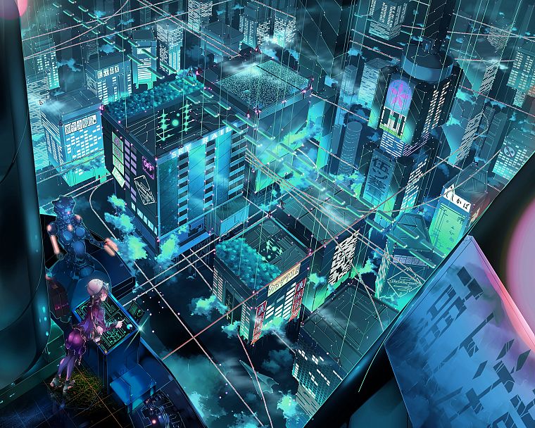 пейзажи, города, роботы, Фэнтази, научная фантастика - обои на рабочий стол