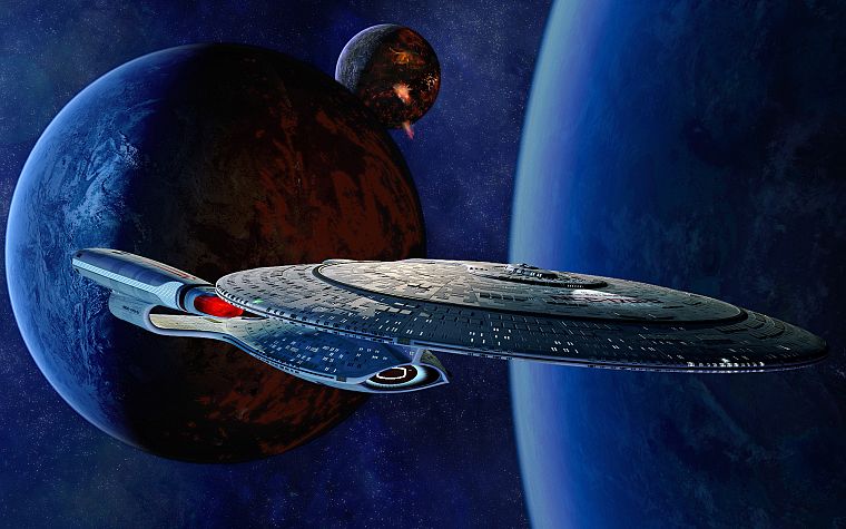 космическое пространство, звездный путь, USS Enterprise - обои на рабочий стол