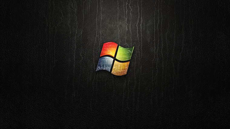 кожа, абстракции, черный цвет, Windows 7, Microsoft Windows, логотипы - обои на рабочий стол