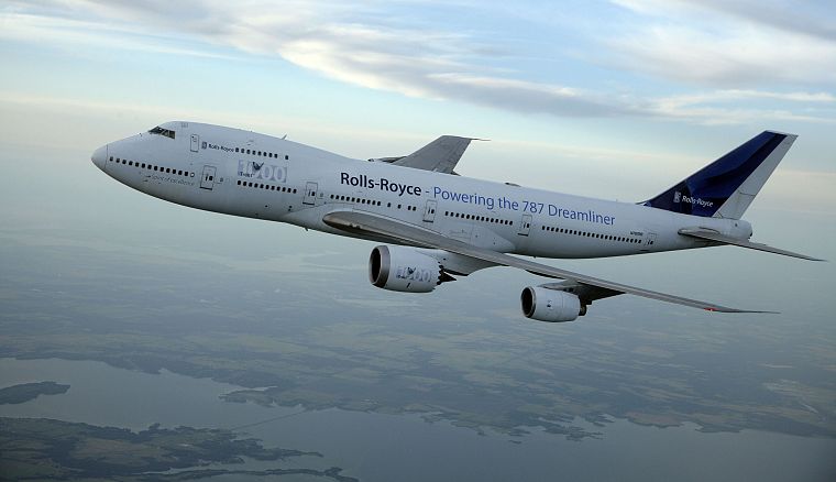 самолет, двигатели, Rolls Royce, Boeing 747 - обои на рабочий стол