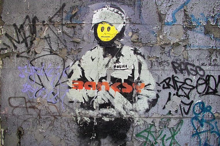 граффити, Бэнкси, стрит-арт - обои на рабочий стол
