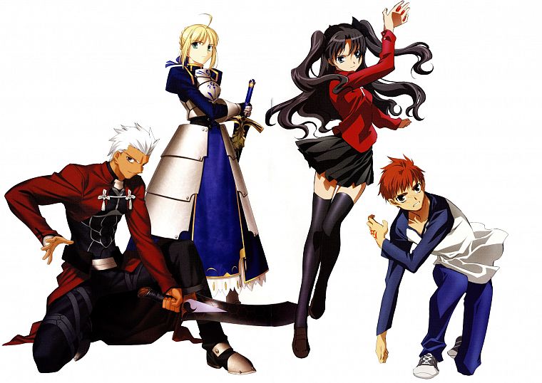 Fate/Stay Night (Судьба), Тосака Рин, Эмия Широ, Сабля, Арчер ( Fate / Stay Night ), Fate series (Судьба) - обои на рабочий стол