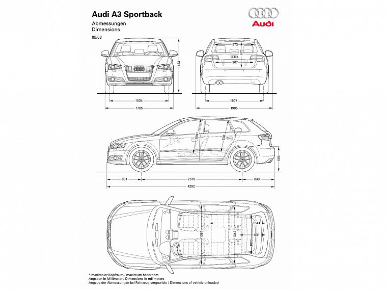 чертежи, Audi A3 - обои на рабочий стол