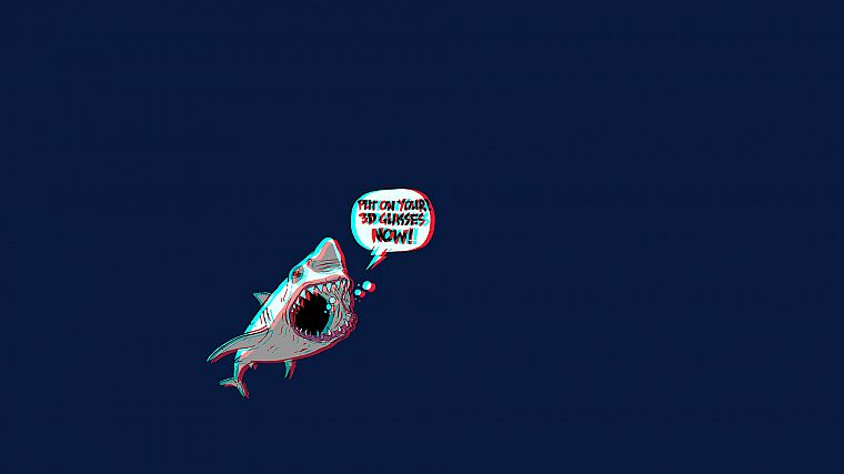3D вид (3д), смешное, акулы - обои на рабочий стол