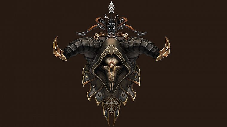 черепа, рожки, Demon Hunter, Diablo III, арбалеты - обои на рабочий стол