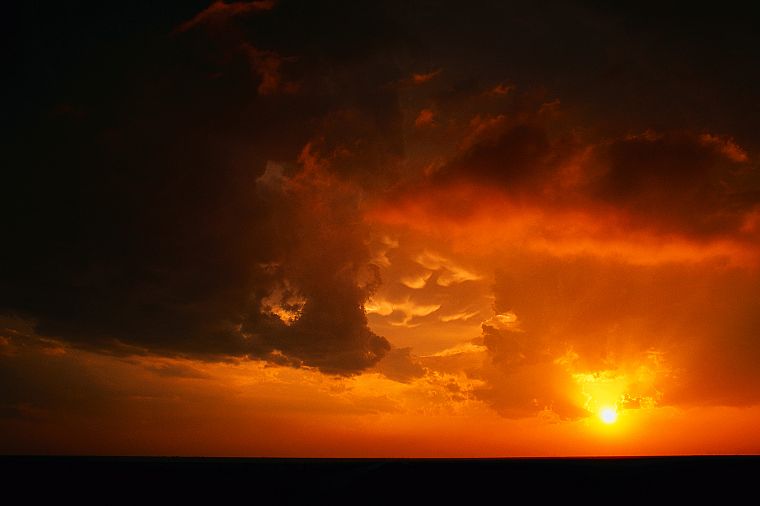 закат, облака, Солнце - обои на рабочий стол