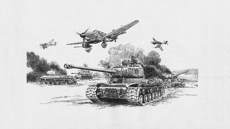 самолет, Вторая мировая война, Люфтваффе, рисунки, Штука, Junkers Ju 87 - обои на рабочий стол