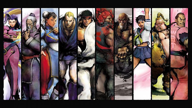 Street Fighter, сакура, Рю, Руфус, Akuma, Chun-Li, Абель - обои на рабочий стол