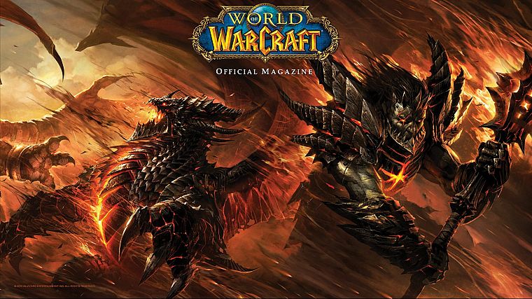 крылья, Мир Warcraft, огонь, Смертокрыл - обои на рабочий стол