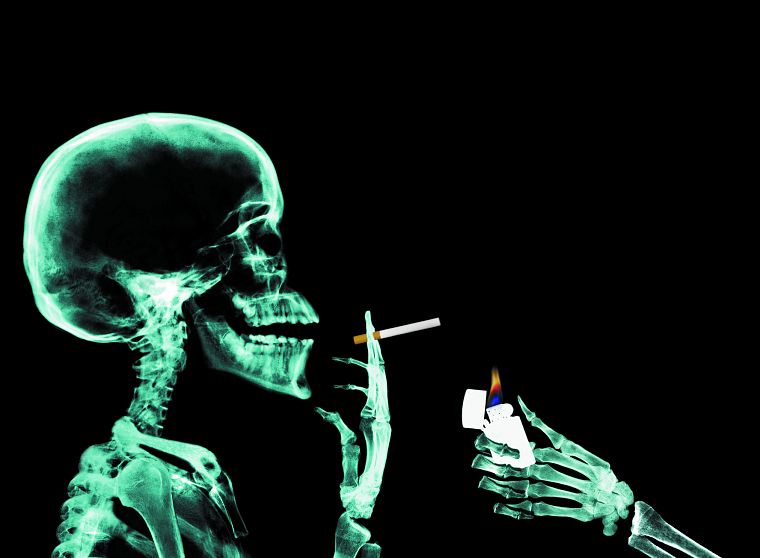 курение, скелеты, X-Ray - обои на рабочий стол