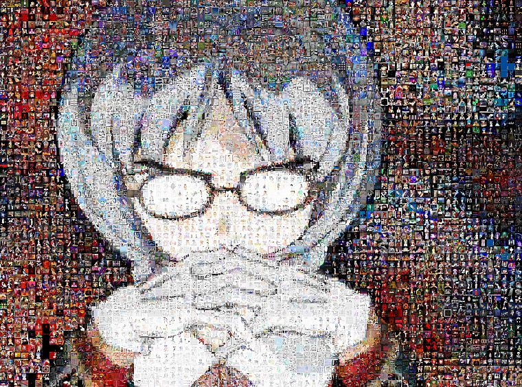 Ayanami Rei, Neon Genesis Evangelion (Евангелион), мозаика, аниме девушки, Икари Гендо - обои на рабочий стол