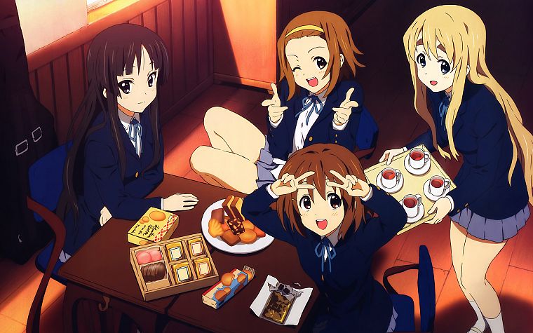 K-ON! (Кэйон!), Hirasawa Юи, Акияма Мио, Tainaka Ritsu, Kotobuki Tsumugi, аниме девушки - обои на рабочий стол