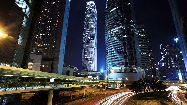 пейзажи, города, Гонконг, небоскребы, дороги - обои на рабочий стол