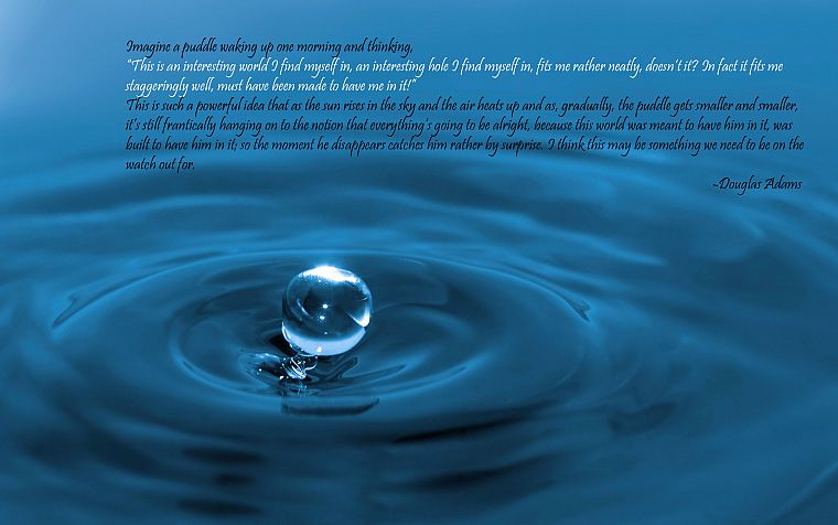 вода, цитаты, Дуглас Адамс - обои на рабочий стол