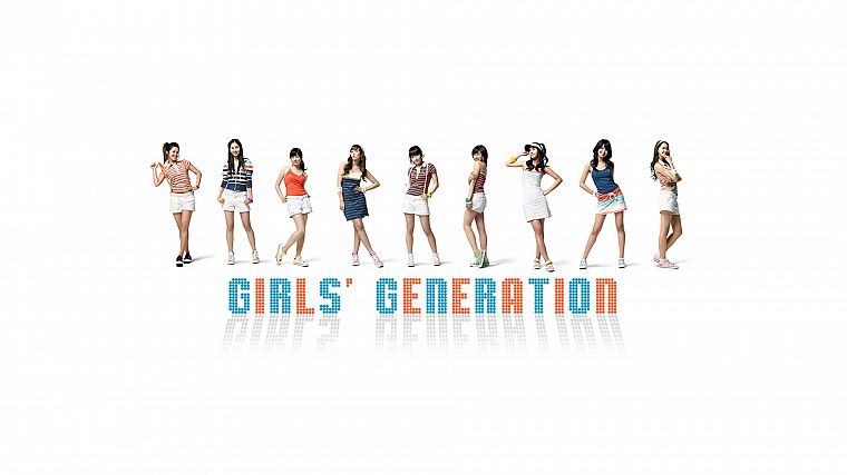 девушки, Girls Generation SNSD (Сонёсидэ), простой фон - обои на рабочий стол