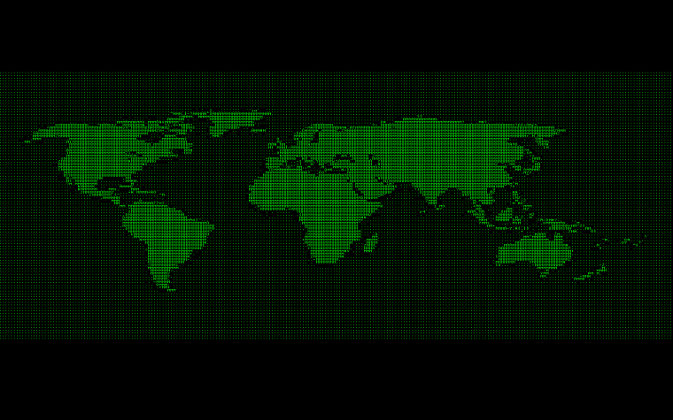 зеленый, ретро, киберпанк, ASCII, карты, карта мира - обои на рабочий стол