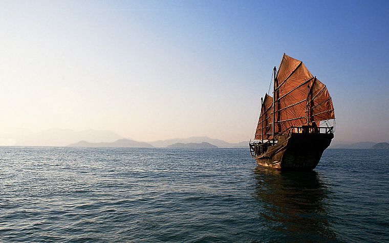 океан, Китай, корабли - обои на рабочий стол