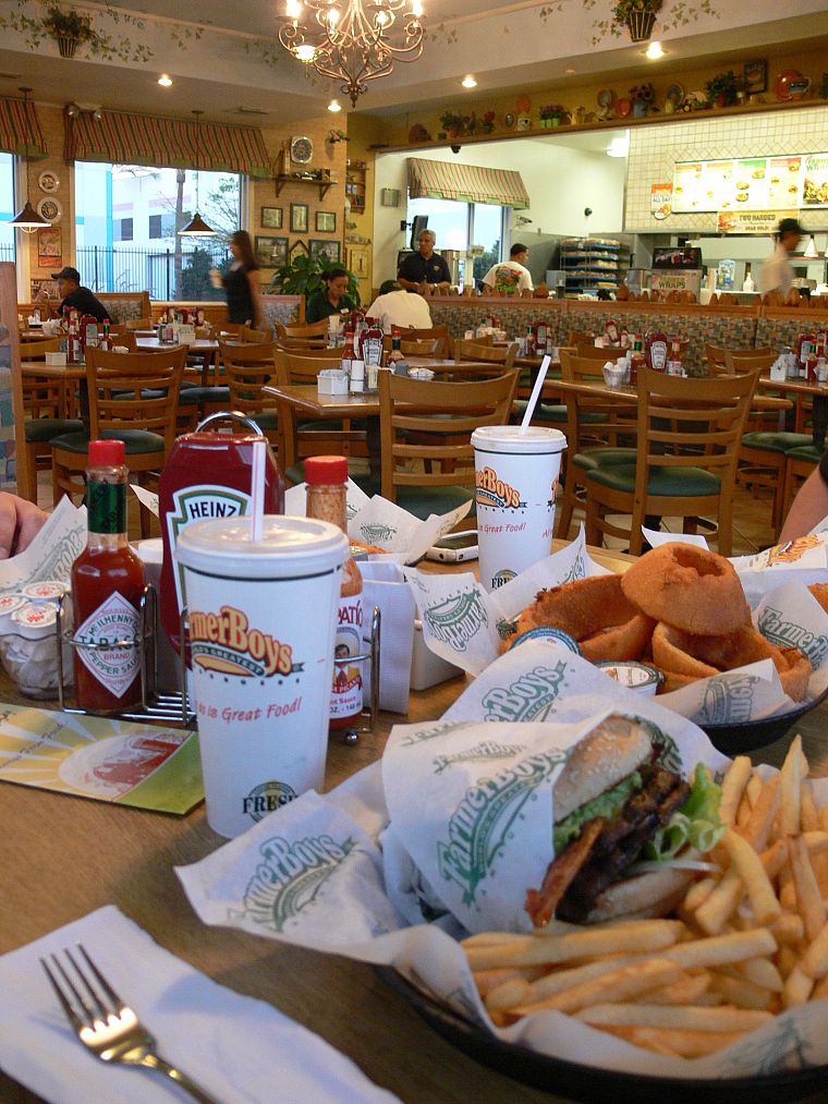 кетчуп, ресторан, картофель-фри, гамбургеры - обои на рабочий стол