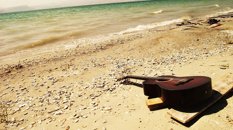 пейзажи, песок, гитары, пляжи - обои на рабочий стол