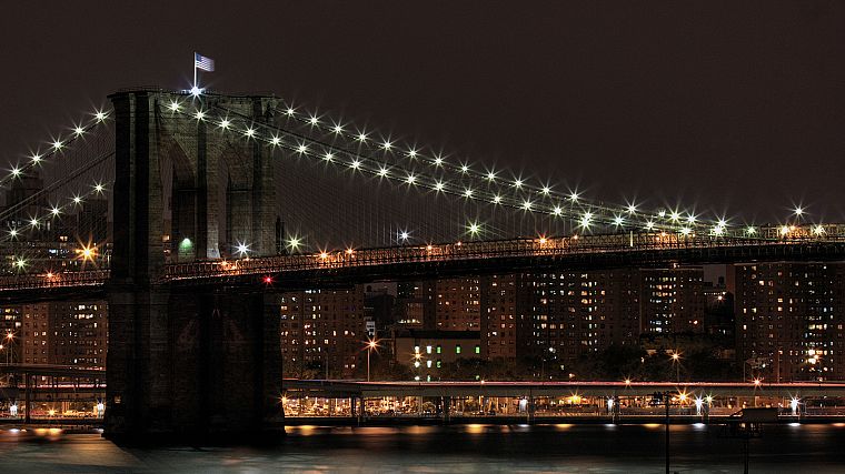 города, мосты, городской, здания, Нью-Йорк - обои на рабочий стол