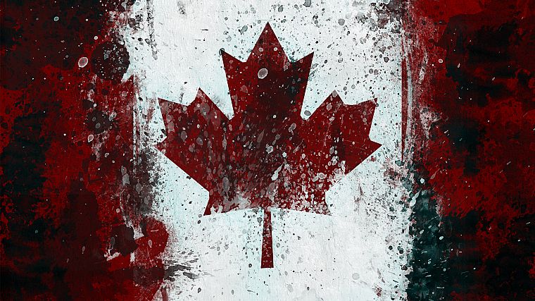 гранж, Канада, флаги, Канадский флаг - обои на рабочий стол