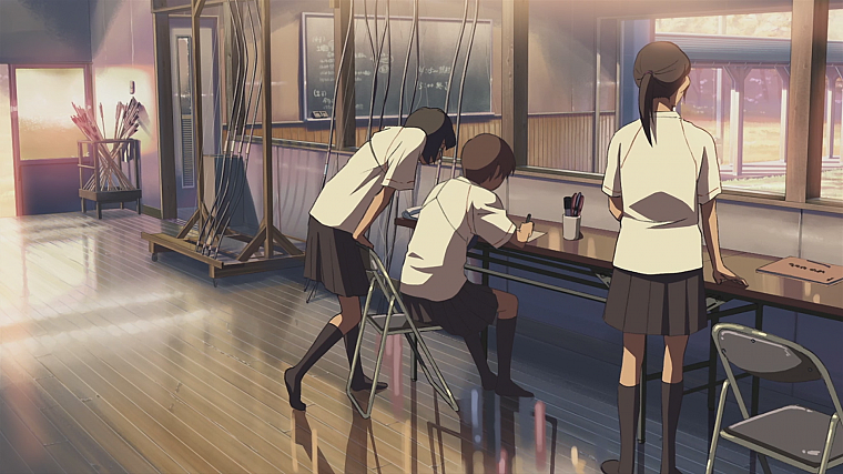 школа, Макото Синкай, 5 сантиметров в секунду, произведение искусства, аниме - обои на рабочий стол