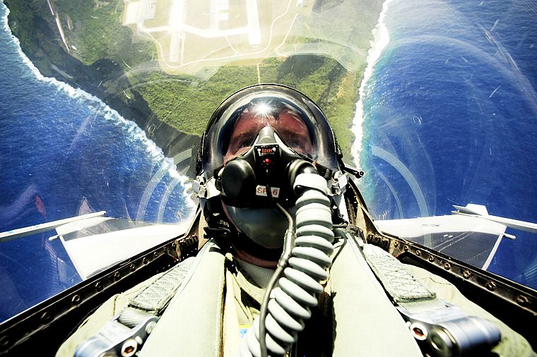 пилот, кокпит, летать, противогазы, F- 16 Fighting Falcon, реактивный самолет - обои на рабочий стол