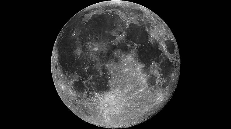 черно-белое изображение, космическое пространство, Луна, астрономия - обои на рабочий стол