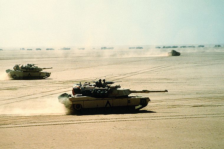 война, пустыня, Абрамс, танки, Desert Eagle - обои на рабочий стол