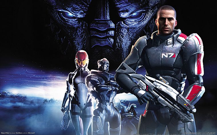 Mass Effect, BioWare, N7, Гаррус Вакариан, Командор Шепард, Эшли Уильямс - обои на рабочий стол