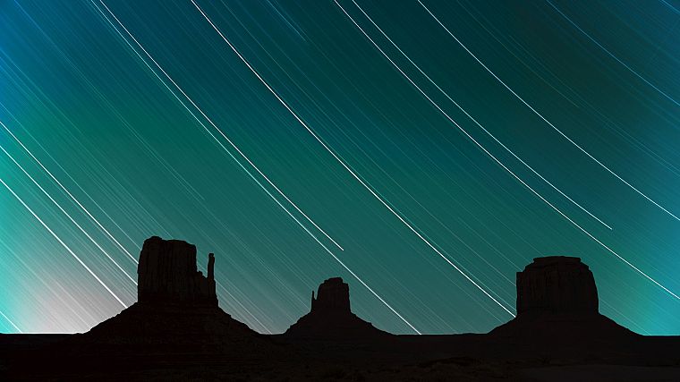 звезды, Аризона, Юта, Долина монументов - обои на рабочий стол