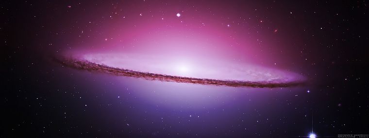космическое пространство, звезды, галактики, фиолетовый, галактика Сомбреро - обои на рабочий стол
