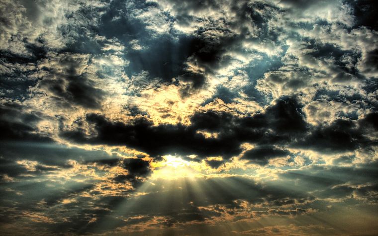 облака, Солнце, небо - обои на рабочий стол