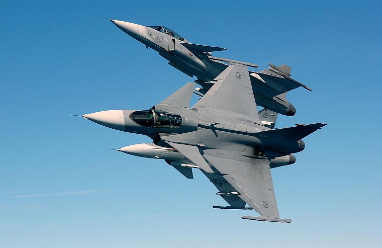 самолет, транспортные средства, реактивный самолет, Jas 39 Gripen, ВВС Швеции - обои на рабочий стол