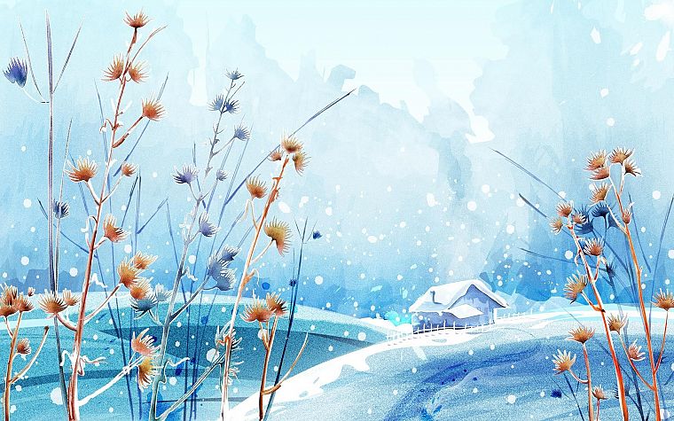 природа, зима, произведение искусства - обои на рабочий стол