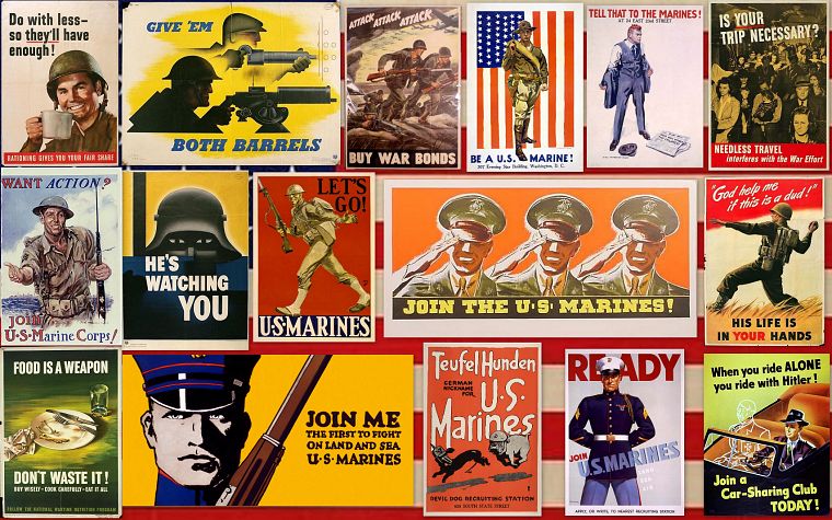пропаганда, США морской пехоты, Вторая мировая война - обои на рабочий стол