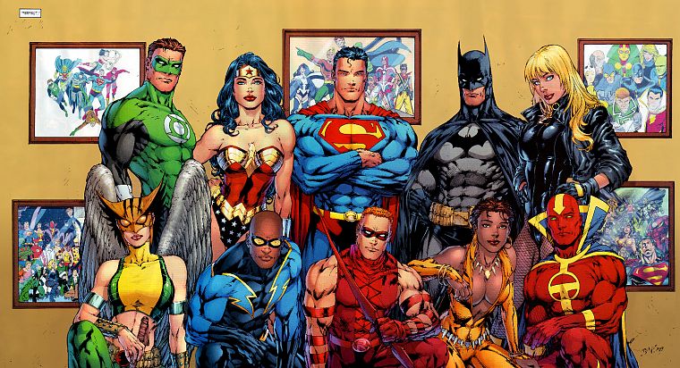 Зеленый Фонарь, Бэтмен, DC Comics, супермен, супергероев, Лига Справедливости, Red Arrow, Wonder Woman - обои на рабочий стол
