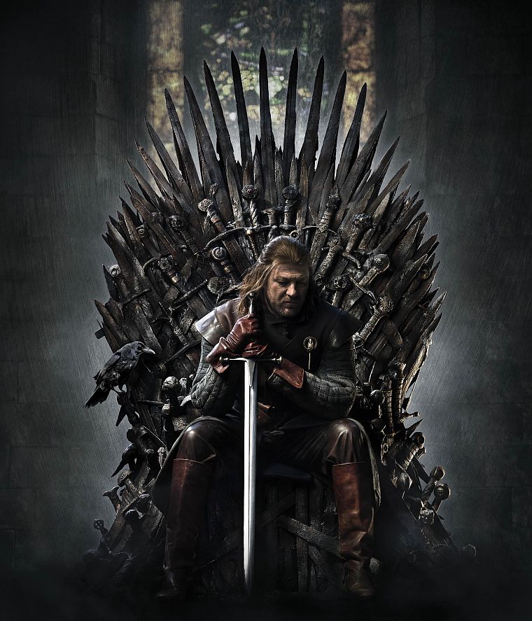 трон, Игра престолов, Песнь Льда и Огня, плакаты, сериалы, Eddard ' Ned ' Старк, мечи, Дом Старк - обои на рабочий стол