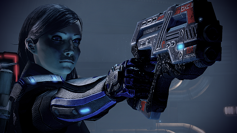 пистолеты, Mass Effect, Масс Эффект 2, FemShep, Командор Шепард - обои на рабочий стол