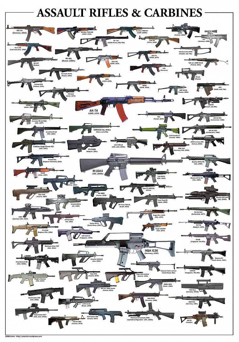 винтовки, пистолеты, военный, оружие, графики, G36, штурмовая винтовка, M16A4, плакаты, ак - 74, FN F2000, INSAS, Steyr ACR, Enfield L85A1, FN SCAR, Magpul Масада - обои на рабочий стол