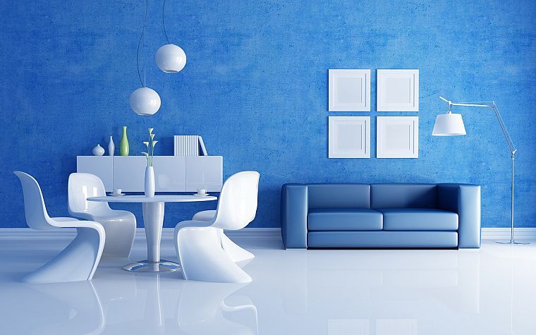 синий, дизайн, интерьер - обои на рабочий стол