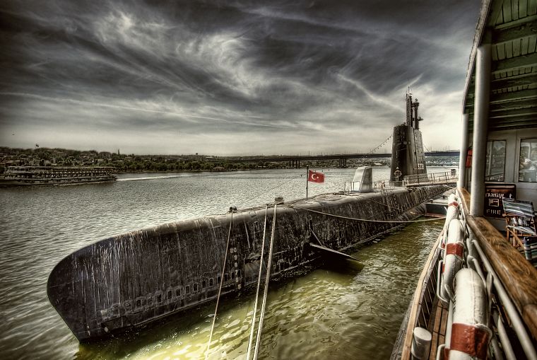 подводная лодка, Турция, Стамбул, HDR фотографии - обои на рабочий стол