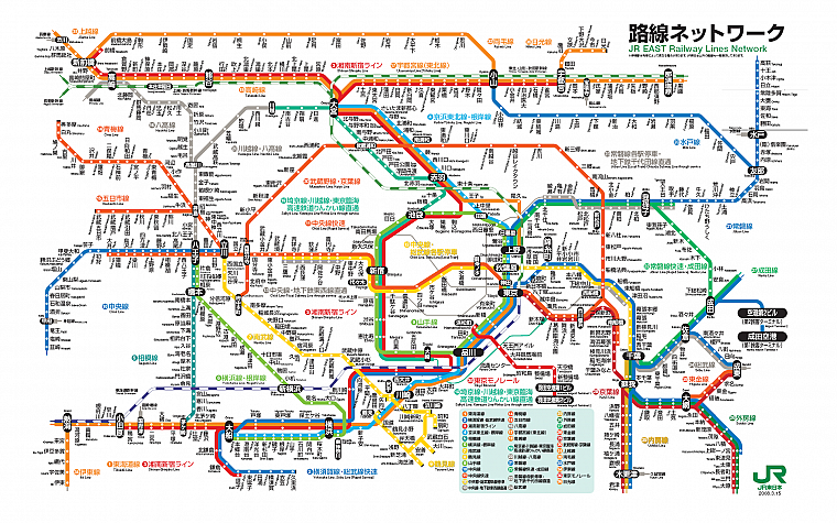 Токио, сеть, информация, железнодорожная, карта метро - обои на рабочий стол
