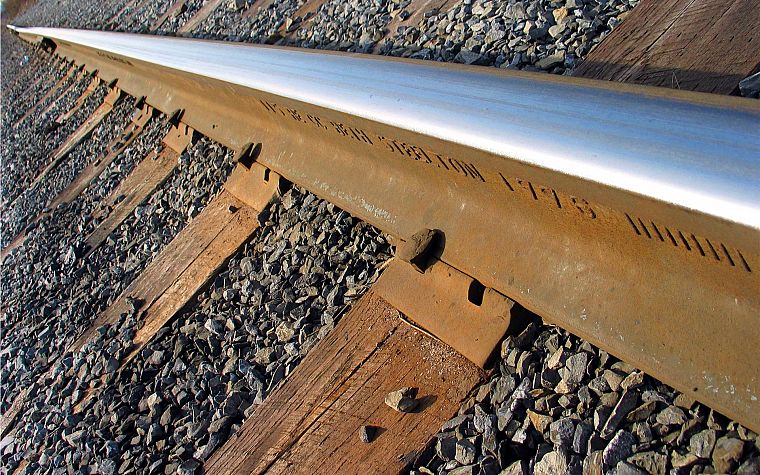 сталь, железнодорожные пути, макро - обои на рабочий стол