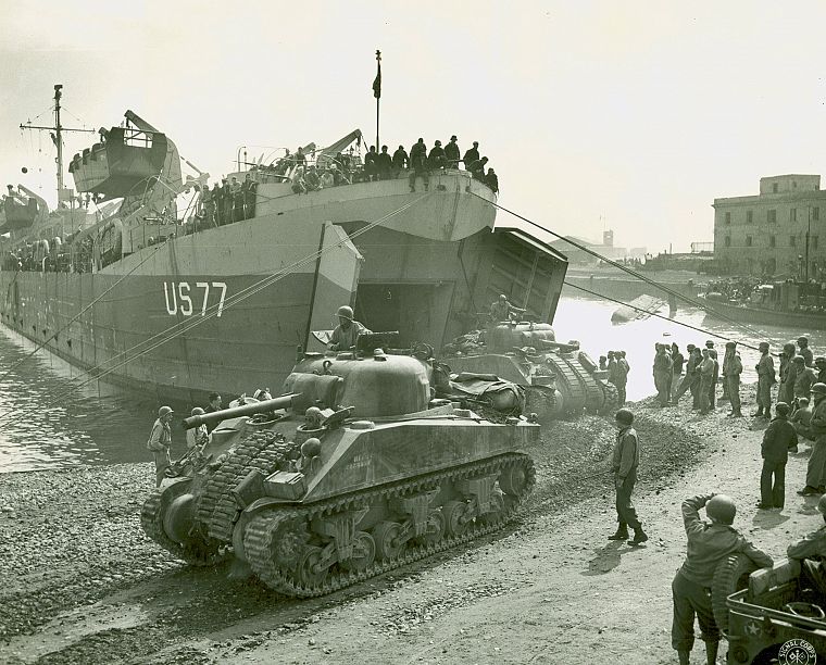 Шерман, корабли, танки, Вторая мировая война, транспортные средства, M4 Sherman - обои на рабочий стол
