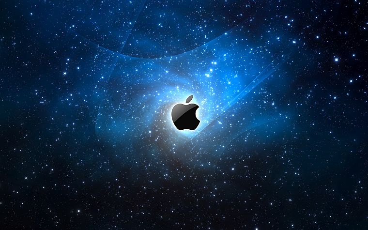синий, Эппл (Apple), макинтош, логотипы - обои на рабочий стол