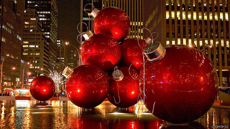 рождество, Нью-Йорк, украшения - обои на рабочий стол