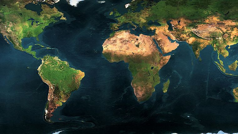 Земля, карта мира - обои на рабочий стол